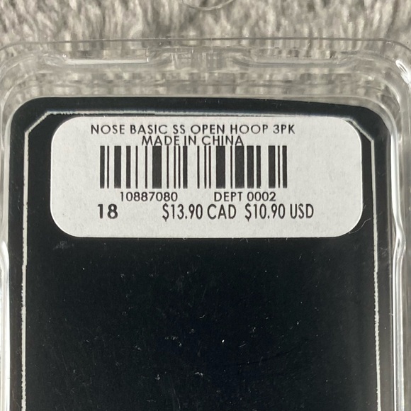 Morbid Metals - Nose Basic Surgical Steel - Open Hoop - 3PK - 18g - Silver - Picture 3 of 3